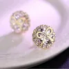 Infinity Sweet Cute Classical Fashion Jewelry 925 Sterling SilverGold Fill Round Cut White Topaz CZ Diamond Mujeres Nupcial Stud Pendiente Regalo