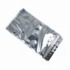 12x22cm 100 PCS Colorful Alluminum Foil Zipper Front Clear Plastic Packing Bags Hang Hole Foil Mylar Reusable Cell Phone Case Pouch