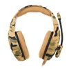 K1 Camouflage Wired Headset Bass Gaming Headphones Game Earphones Casque with Mic for PC Mobile Phone Xbox One Tablet