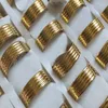wholesale 36Pcs band 8mm Gold 316L wedding couples stainless steel rings jewelry finger ring comfortable fit