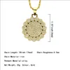 Round Cluster Medallion Gold Color Pendant Necklace Chain Charm Bling Cubic Zircon Men Women Hip Hop Jewelry For Gift