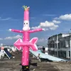 Danseur d'air gonflable rose à une jambe pour la décoration de promotion de crème glacée avec enseigne publicitaire sans ventilateur