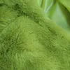 BOOFEENAA Fashion Lime Green Short Faux Fur Coat Winter Neon Fluorescent Warm Cardigan Cropped Jacket Fluffy Teddy Coats C48AH36 Y5428166