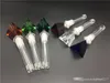 Großhandel 4 Zoll bunter 3D-Diamant-Glas-Downstem 18 mm männlicher Glass Down-Stiel mit Glas-Tabakschale zum Rauchen von Wasserbong-Pfeifen
