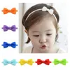 Boog effen kleuren hoofdband baby meisjes elastische mode haarbanden schattige haaraccessoires voor 20 verschillende kleuren
