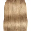 Blond cendré Couleur # 8 # 27 Bundles de cheveux humains droits indiens malaisiens avec fermeture 4 faisceaux avec fermeture à lacet 4x4 Remy Extensions de cheveux humains