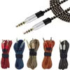 3.5mm Auxiliary Extension Aux Kabel audio nieprzerwany metalowy tkanina pleciona męski stereo sznur 1.5m 3M dla iPhone Samsung Mp3 Głośnik Tablet PC