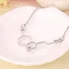 Fashion Necklaces & Pendants For Women Dopamine Molecule Men Silver Plated Chokers Necklace Alloy Link Chain Jewelry Gift