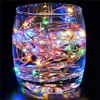 LED -strängljus 1m 2m 3m kopparskivtrådbelysning Batterisemester Fairy Strings Lamp Multi Colors for Christmas Wedding Party DE6089622