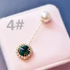5pc BoutonniereラインストーンヘッドスカーフブローチHijabピンラペルイスラム結婚式の花絶妙なエレガントな真珠の贈り物