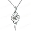 Luxury 925 Sterling Silver Crystal Heart Necklace For women Romantic CZ Four leaf clover pendant with Box chains Fashion Jewelry