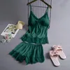 Women's Sleepwear Night Dress Sets Sexy Lace Nightdress Women V-neck Dresses Femme Summer Satin Nightwear Lingerie Female Underwear1