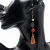 Bijoux de mode chauds femmes perles en bois créatives Vintage glands alliage boucles d'oreilles S395