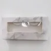 Anpassad förpackning Privat etikett Tom marmorpapper Box Dramatisk 25mm Mink Lashes Naturliga Långa Falska Ögonfransar