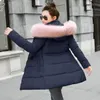 Winter Coat Women Large Size Faux Fur Collar Women Parkas Outerwear solid hooded Coats Short Female Slim Short Coat z0395