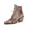 Sıcak Satış-ZK bayan moda Çiçekler ayakkabı ile yeni Roman Boots çizme