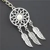 2018 Fashion Dream Catcher Tone Key Chain Silver Ring Feather Tassels Keyring KeyChain for Gift9314677