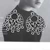 50Pcs Silver Color Round Shaped Ethnic Chandelier Charms Making Women Earrings Connector Handmade Jewelry 30x35mm A3247