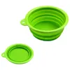 Dog Bowl Collapsible Foldable Silicone Dog Bowl Candy Color Outdoor Travel Portable Puppy Doogie Food Container Feeder Dish EEA1607