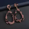 print New Style Trendy Leopard Ladies Brincos Dangle Faux gancho de couro brincos senhoras Punk-style Gota Shaped Ear Gota Moda DHL Jóias