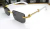 Wholesale-Fashion Attitude Sunglasses For Men UV Protection Lens Square Rimless White Bamboo Wood Frame Come With Package