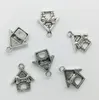 Partihandel 50st / Lot Dog House Charms Pendants Retro Smycken Tillbehör DIY Antik Silver Hänge För Armband Örhängen Keychain 19 * 16mm