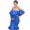 Flounce Maternity Dresses For Po Shoot Maternity Pography Props Dresses For Pregnant Women kläder Graviditetsklänningar SH190917355720