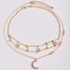 Regalo di Natale d'oro collana di New Moon Star catena pendente Boemia Multilayer collane del Choker Donne Bambine Dichiarazione gioielli di moda