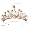 Trendy Stars Crowns With Earrings Tiara And Crown Wedding Hair Accessories trombone Bridal Hair Jewelry Noiva Women Diadem CJ191226