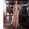 Sexy One Shoulder Sweetheart Side Split Prom Dresses with Train Glittering Beading Sheath Formal Evening Gowns High Quality Party Dress