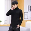 Maglioni dolcevita neri Maglioni invernali da uomo caldi in lana grezza Maglioni a maniche lunghe in maglia tinta unita da uomo Collo alto Slim Fit Casual