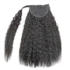 Afro hästsvans hår förlängning wraps afrikansk kinky rak dragsko ponytail klipp i grov yaki dragsko ponytail naturlig färg färgbar