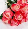 artificial flowers bouquet Silk Flower Bride Holding wedding Flowers Bouquet Artificial rose Flowers bouquet 12PCS ROSE