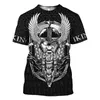 Viking tatuering 3d tryckt T-shirt för män Kvinnor T-shirt Fashion Short Sleeve Shirt Sommar Streetwear Unisex T-shirt Toppar