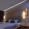 Ręcznie robione bambusowe ściany kinkiet tradycyjny chiński latarnia styl światła drzwi ganek foyer balkon korytarz z korytarzem herbaty