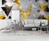 Modern minimalist 3d three-dimensional polygon stereo light luxury TV background wall decoration HD Wallpaper