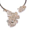 Великолепный кристалл павлин ожерелья для женщин с горный хрусталь Chok Choker Choker костюм костюм перетащить ювелирную одежду Prom 1 PC