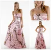 Crystal Pink Camo z koralikowymi bez ramiączek dekolt Realtree ślubne sukienki ślubne