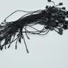 980 stuks lot Goede kwaliteit Zwart-wit Waxkoord Hang Tag Nylon String Snap Lock Pin Loop Fastener Ties Length18cm280h