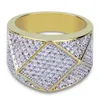 16 mm sześcien cyrgon wielokąta fasetowany pierścień Diamentowy hip-hop spersonalizowany 18-karatowy złoto CZ Stone loded Out Rapper Biżuter