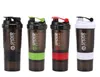 500ml Protein Shaker Blender Mixer Cup Sports Workout Fitness Gym Training 3 Layers Multifunction BPA Free Shaker Water Bottle Container