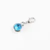 12 Month Round Crystal Birthstone Charms Dangle Charm With Lobster Clasp for DIY Jewelry Making 12pcs/lot