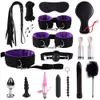 18pcs BDSM Sex Bondage Set Sexy Lingerie Hands Whip Rope Anal Vibrator Sex Products Sex Toys for Couples Exotic Accessoires J190629