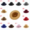 Мужская шерстяная фетровая шляпа с полями Трилби, женская винтажная шерстяная панама Fedora, кепка-клош, шерстяные фетровые джазовые шляпы, 11 цветов