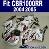 Original Mögel ASB Fairings för Honda CBR1000RR 04 05 Röda flammor i vit karosseri uppsättning CBR 1000 RR 2004 2005 Fairing Kit KA40