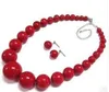 FREE SHIPPING+ +Women's jewelry red coral bead necklace earring set