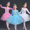 Stage Wear Girl Ballerinatutu Kostuum Kind Pailletten Wit Swan Lake Tutu Dance Jurk Ballet Kleding voor kinderen Ballet1