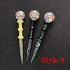 3 Style Wax Dab Tool Colorful Glass Dabber Wax Oil Tool Dab Stick Carving Tools Nail For Pipe Bong