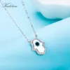 Kaletine Opal Hamsa Hand of Fatima charme authentique 925 Collier pendentif en argent sterling