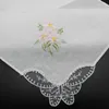 Vintage Coton Mouchoir Fille Serviette Brodé Femmes Serviette Brodé Papillon Dentelle Fleur Mouchoir Cadeau De Fête De Mariage